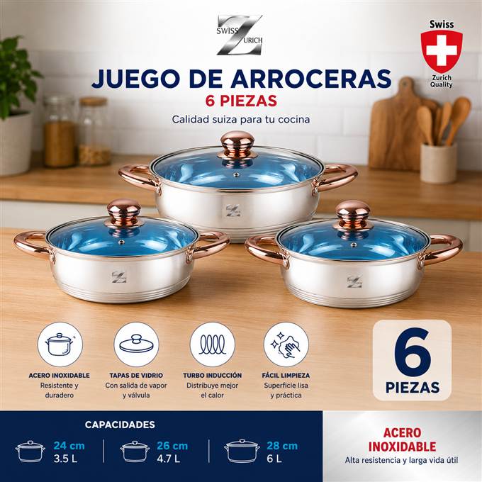 Juego de arroceras · 6 piezas