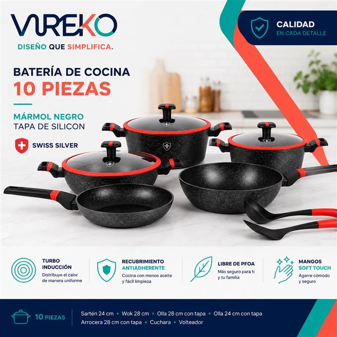 Batería negra · 10 piezas
