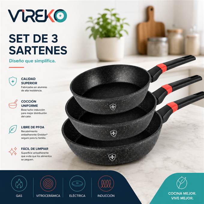 Set de sartenes · 3 piezas
